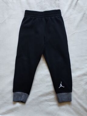 Jordan Black Joggers with Gray Cuffs and Jumpman Logo